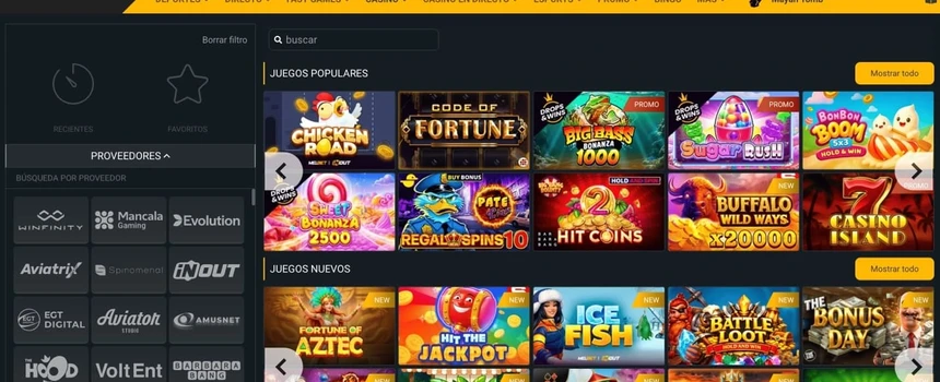 Pantalla de Melbet casino