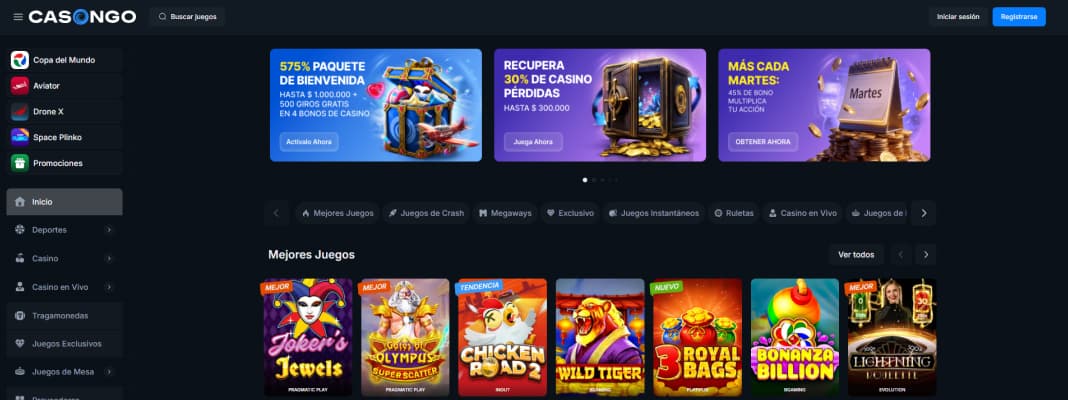 Casongo sección de casino