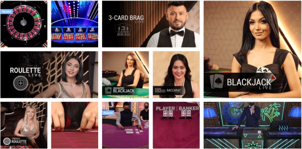 Sección de juegos en vivo de Europa Casino