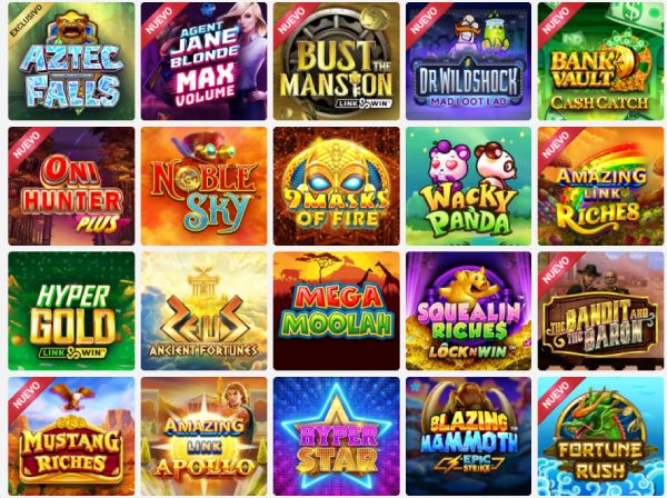 Sección de juegos en Spin Casino