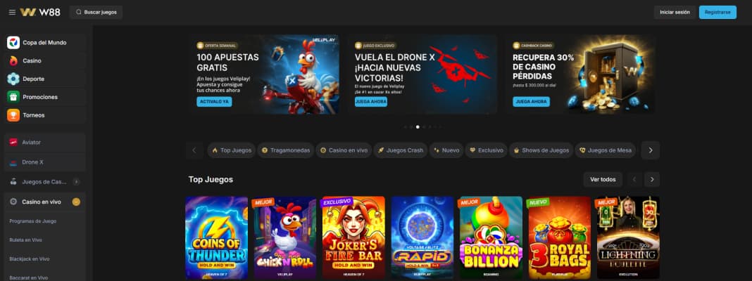 W88 sección de casino